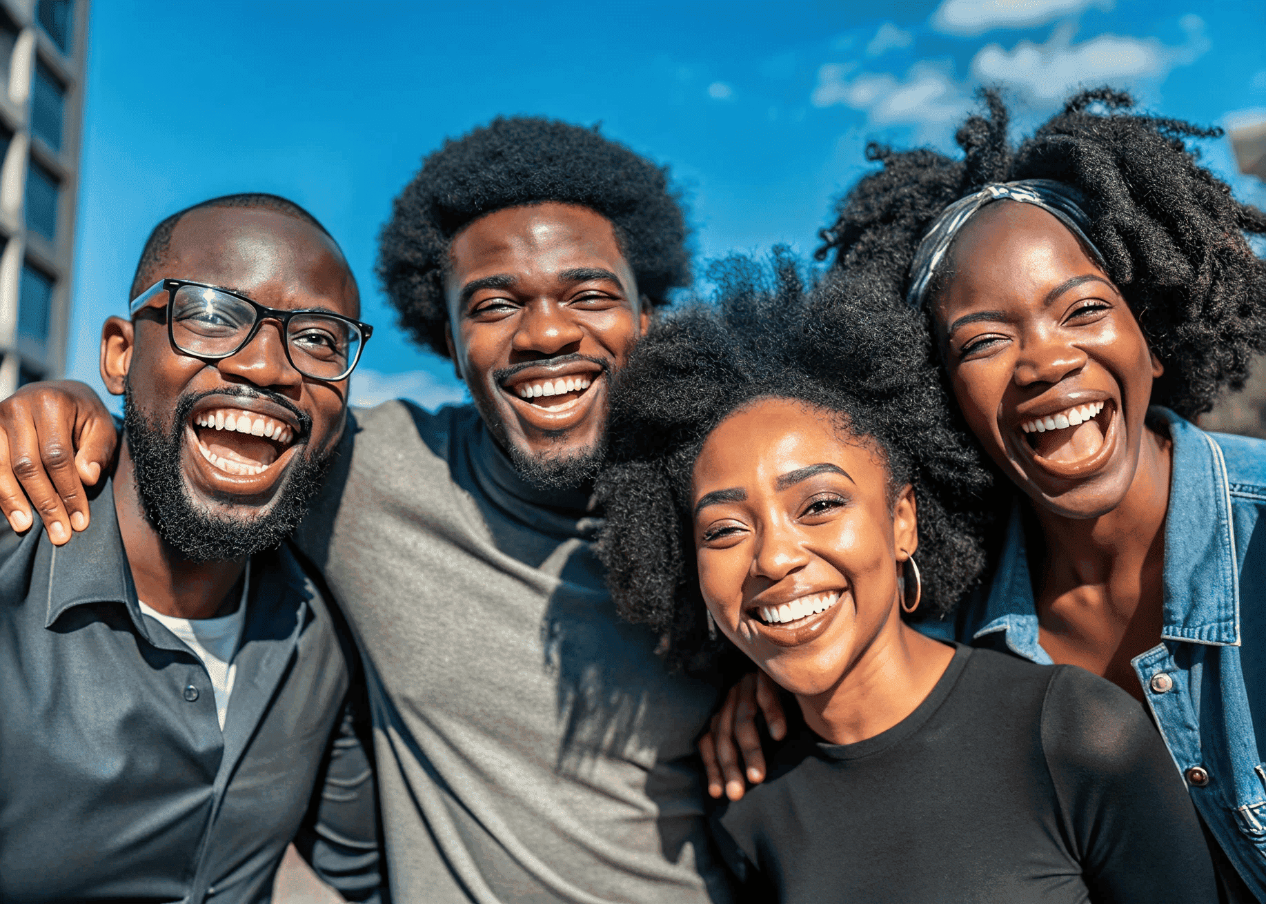 Prospective donors smiling together